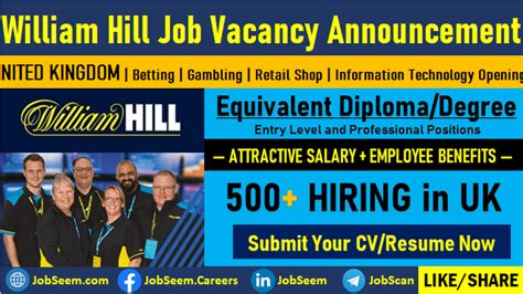 william hill jobs|william hill nederland.